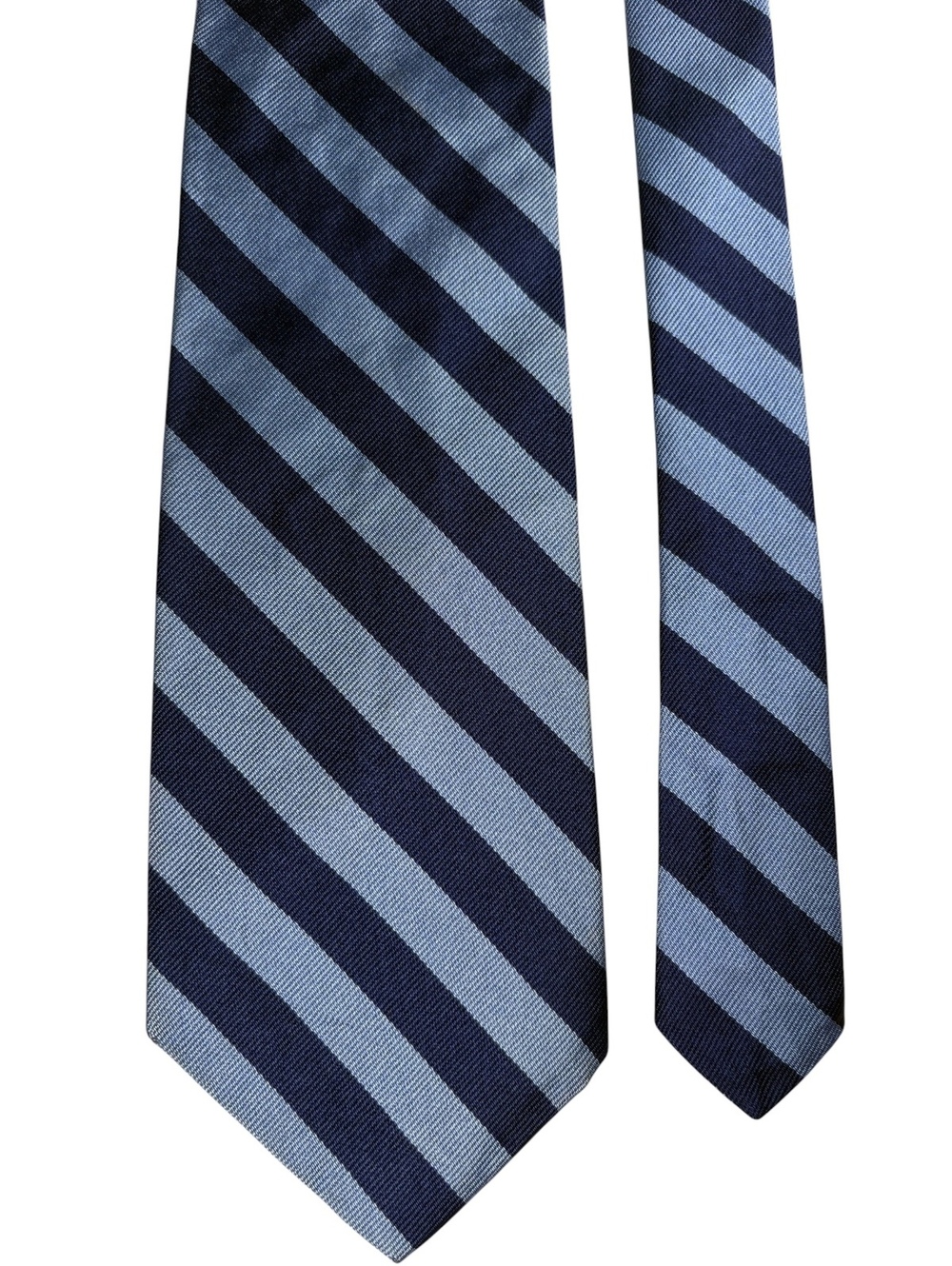 Brooks Brothers Makers Silk Light Blue Navy Repp Stripe Men's Made in USA Tie